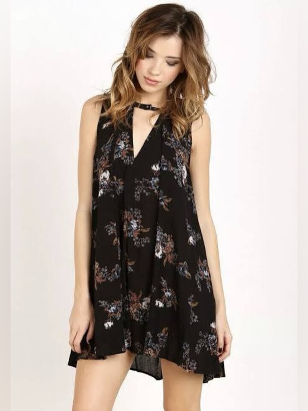 Free People Tree Swing Tunic Black Size Medium